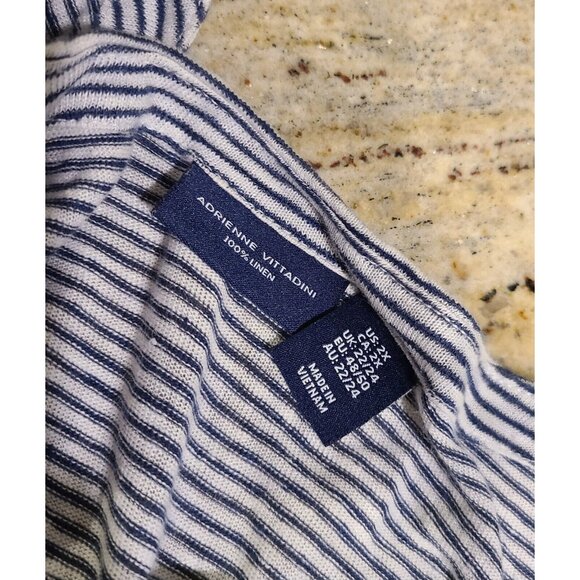 Lot of 2 Womens Plus Size 2X 100% Linen T shirts Stripe Floral - Picture 9 of 16